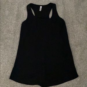 Black chiffon sleeveless racer back tank